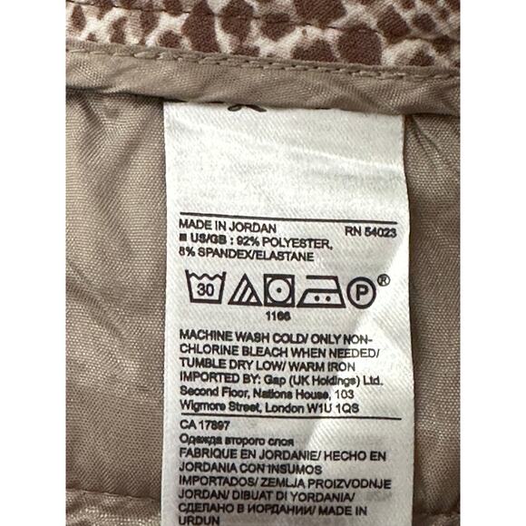 Banana Republic Avery Animal Print Straight Leg Pants Brown White Workwear 2 - Picture 5 of 9